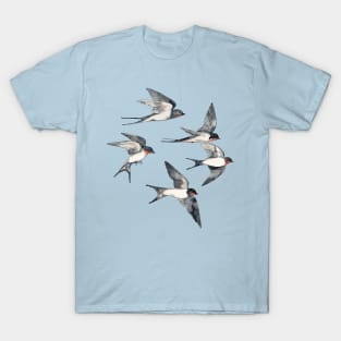 Blue Sky Swallow Flight T-Shirt